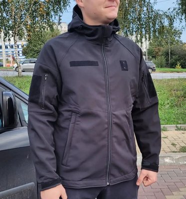 Куртка Soft Shell чорна з місцем під значок ClZvBdvoPNU фото