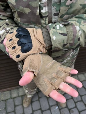 Рукавиці безпалі Oakley Tactical Pro з кісточками Койот bayr_oak_c фото