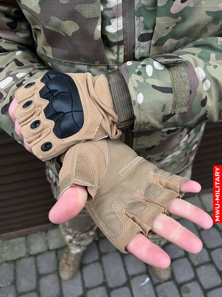 Рукавиці безпалі Oakley Tactical Pro з кісточками Койот bayr_oak_c фото