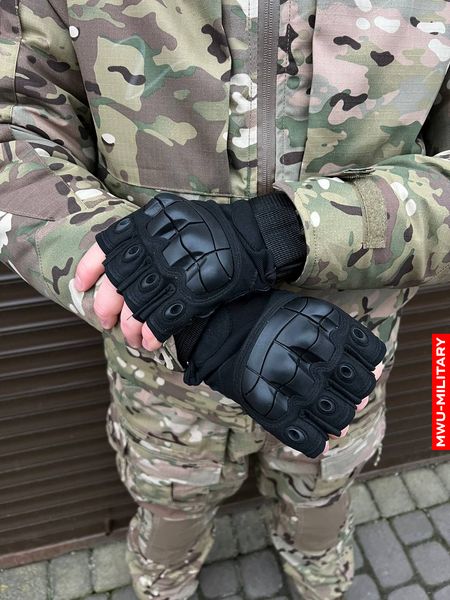 Рукавиці безпалі Oakley Tactical Pro з кісточками Чорні bayr_oak_b фото